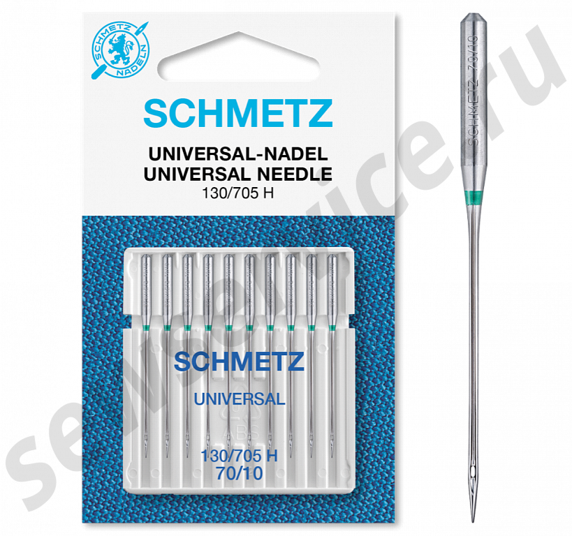 Иглы стандартные 130/705H № 70, 10 шт. Schmetz 22:15.2.XBS
